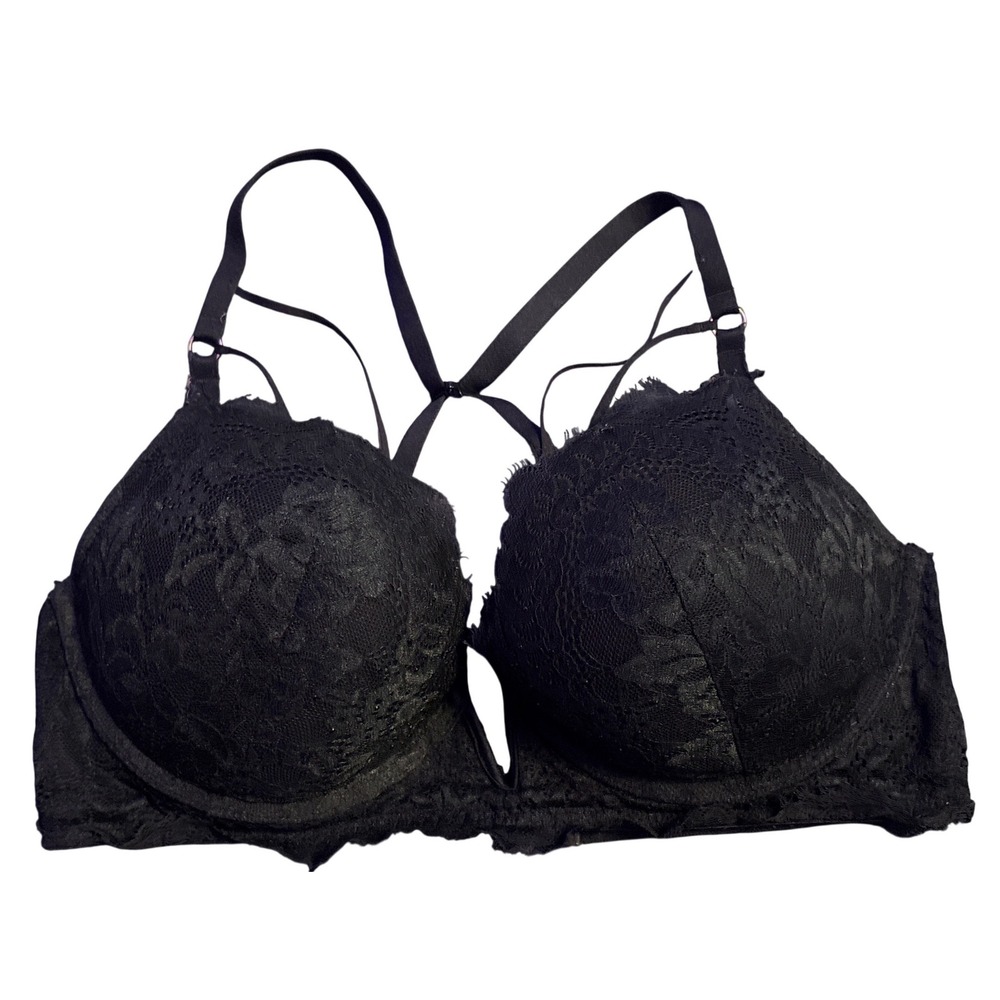 La Senza Beyond Sexy Black Lace Strappy Cage Push Up Full Figure Bra 38D